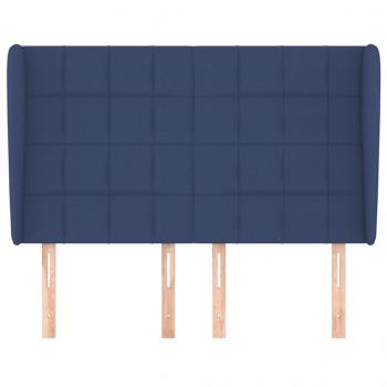 Kopfteil mit Ohren Blau 147x23x118/128 cm Stoff