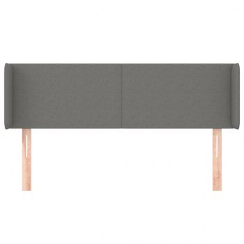 Kopfteil mit Ohren Dunkelgrau 147x16x78/88 cm Stoff