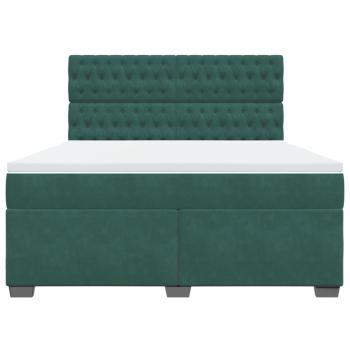 Boxspringbett mit Matratze Dunkelgrün 180x200 cm Samt