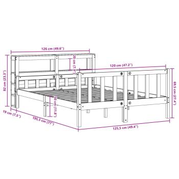 Massivholzbett ohne Matratze 120x190 cm Kiefernholz