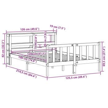 Massivholzbett ohne Matratze 120x190 cm Kiefernholz