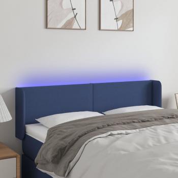 ARDEBO.de - LED Kopfteil Blau 147x16x78/88 cm Stoff
