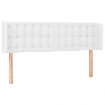 LED Kopfteil Weiß 147x16x78/88 cm Kunstleder