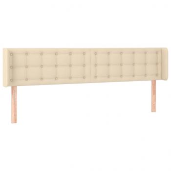LED Kopfteil Creme 203x16x78/88 cm Stoff