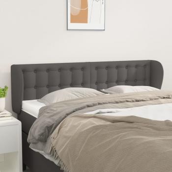ARDEBO.de - Kopfteil mit Ohren Grau 147x23x78/88 cm Kunstleder