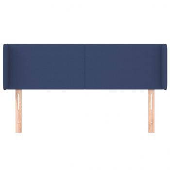 Kopfteil mit Ohren Blau 147x16x78/88 cm Stoff