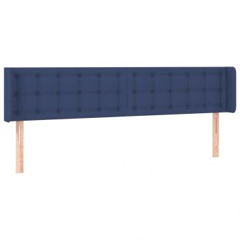 Kopfteil mit Ohren Blau 183x16x78/88 cm Stoff