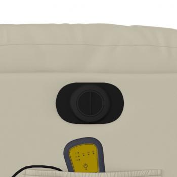 Massagesessel mit Aufstehhilfe Elektrisch Creme Kunstleder