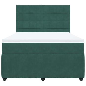 Boxspringbett mit Matratze Dunkelgrün 140x200 cm Samt