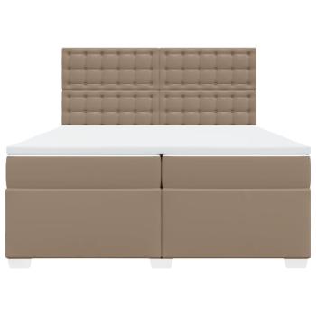Boxspringbett Matratze Cappuccino-Braun 200x200cm Kunstleder