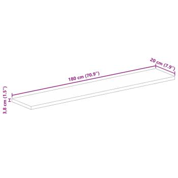 Tischplatte 180x20x3,8 cm Rechteckig Raues Massivholz Mango
