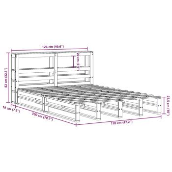 Massivholzbett ohne Matratze 120x200 cm Kiefernholz