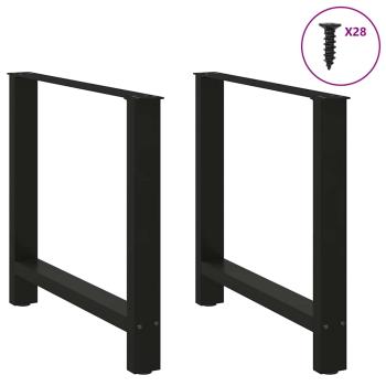ARDEBO.de - Couchtischbeine Schwarz 2 Stk. 70x(72-73) cm Stahl