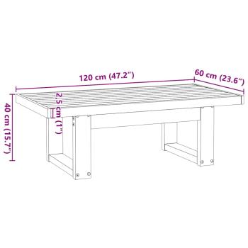 Couchtisch NOAIN U-förmige Beine 120x60x40 cm Massivholz Kiefer