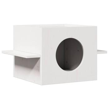 ARDEBO.de - Katzenhaus Weiß 51x35x30 cm Massivholz Kiefer