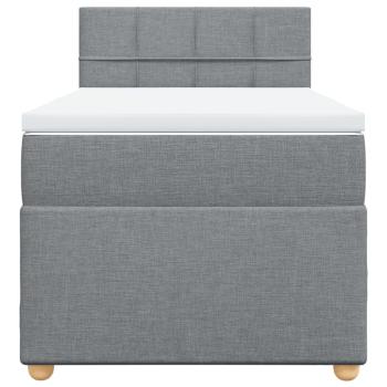 Boxspringbett mit Matratze Hellgrau 90x200 cm Stoff