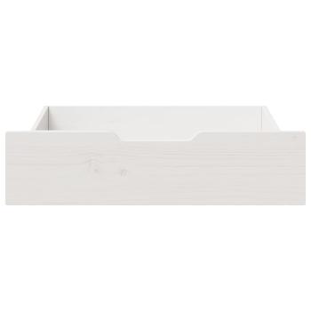 ARDEBO.de - Bettschubladen 2 Stk. Weiß 75x55x16 cm Massivholz Kiefer