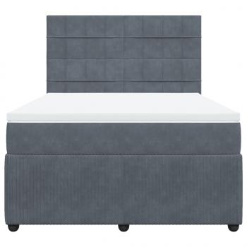 Boxspringbett mit Matratze Dunkelgrau 160x200 cm Samt