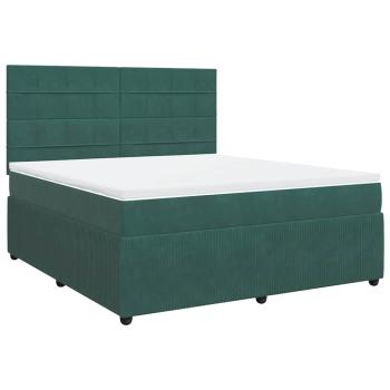 ARDEBO.de - Boxspringbett mit Matratze Dunkelgrün 180x200 cm Samt