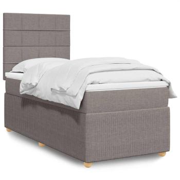 ARDEBO.de - Boxspringbett mit Matratze Taupe 90x200 cm Stoff