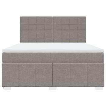 Boxspringbett mit Matratze Taupe 180x200 cm Stoff
