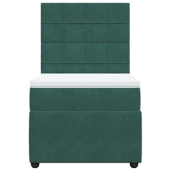 Boxspringbett mit Matratze Dunkelgrün 90x200 cm Samt