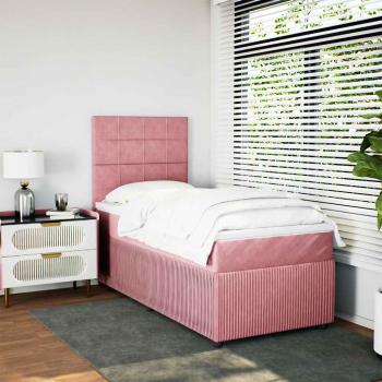 ARDEBO.de - Boxspringbett mit Matratze Rosa 80x200 cm Samt