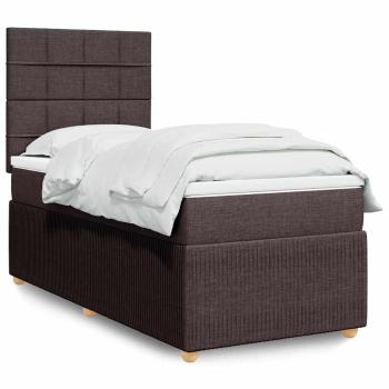 ARDEBO.de - Boxspringbett mit Matratze Dunkelbraun 90x190 cm Stoff