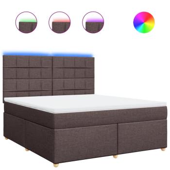 ARDEBO.de - Boxspringbett mit Matratze Dunkelbraun 180x200 cm Stoff