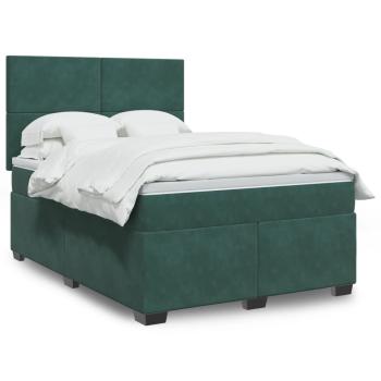 ARDEBO.de - Boxspringbett mit Matratze Dunkelgrün 160x200 cm Samt