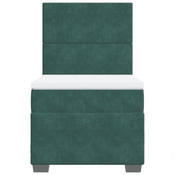 Boxspringbett mit Matratze Dunkelgrün 80x200 cm Samt