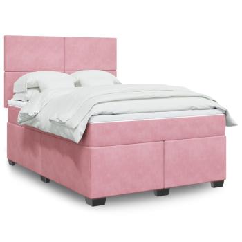ARDEBO.de - Boxspringbett mit Matratze Rosa 160x200 cm Samt