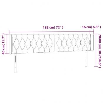 LED Kopfteil Dunkelbraun 183x16x78/88 cm Stoff