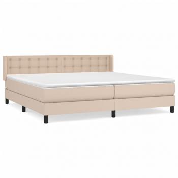 ARDEBO.de - Boxspringbett Matratze Cappuccino-Braun 200x200cm Kunstleder
