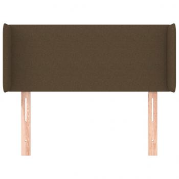 Kopfteil mit Ohren Dunkelbraun 103x16x78/88 cm Stoff