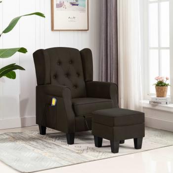 ARDEBO.de - Massagesessel mit Hocker Dunkelbraun Stoff