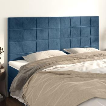 ARDEBO.de - Kopfteile 4 Stk. Dunkelblau 90x5x78/88 cm Samt