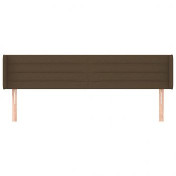 Kopfteil mit Ohren Dunkelbraun 203x16x78/88 cm Stoff