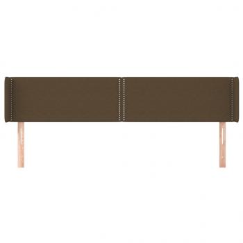 Kopfteil mit Ohren Dunkelbraun 163x16x78/88 cm Stoff