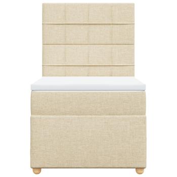 Boxspringbett mit Matratze Creme 90x190 cm Stoff