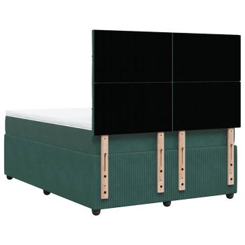 ARDEBO.de - Boxspringbett mit Matratze Dunkelgrün 160x200 cm Samt