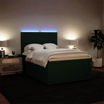 Boxspringbett mit Matratze Dunkelgrün 160x200 cm Samt