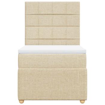 Boxspringbett mit Matratze Creme 80x200 cm Stoff