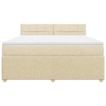 Boxspringbett mit Matratze Creme 180x200 cm Stoff