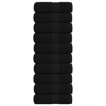 ARDEBO.de - Gästetücher 10 Stk. Schwarz 30x50 cm 360 g/m² 100% Baumwolle