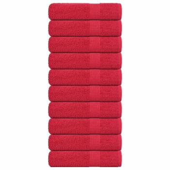 ARDEBO.de - Handtücher 10 Stk. Rot 50x100 cm 360 g/m² 100% Baumwolle