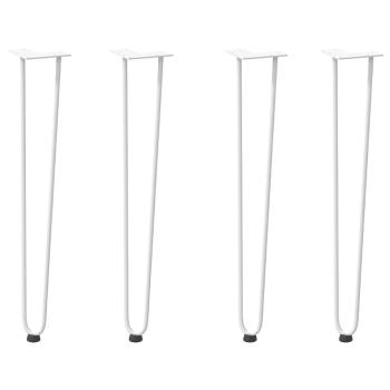 Haarnadelbeine 4 Stk. Weiß 72 cm Massivstahl