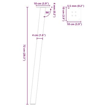 Couchtischbeine 4 Stk. Schwarz 72 cm Stahl