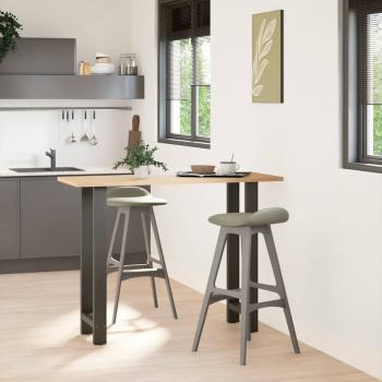 ARDEBO.de - Bartischbeine Anthrazit 2 Stk. 40x(100-101) cm Stahl