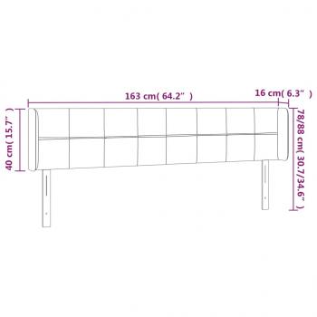 LED Kopfteil Dunkelgrün 163x16x78/88 cm Samt